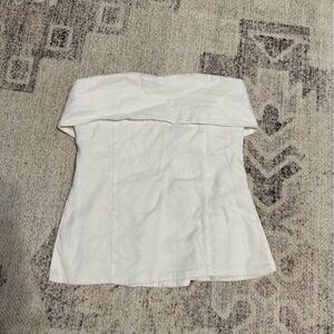 Aritzia Off-White Strapless Blouse